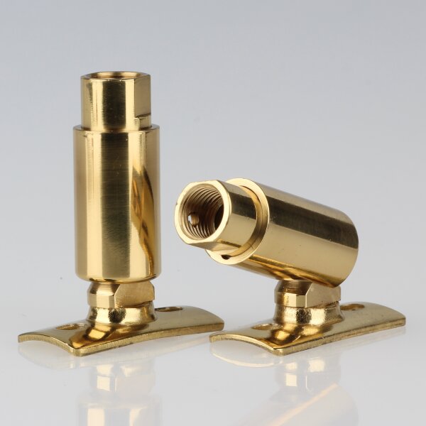Lampen Dreh-Kippgelenk 16x48 mm, Messing, M10x1 Innengewinde mit Lasche