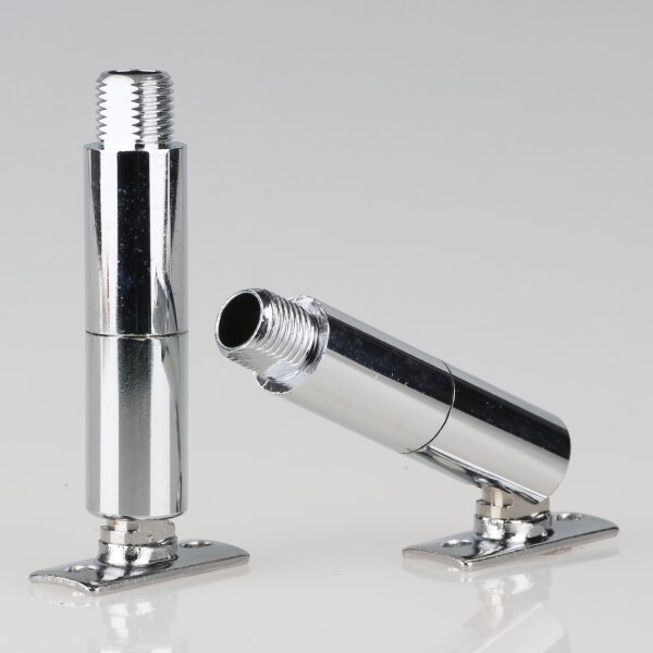 Lampen Dreh-Kippgelenk mit Lasche 13x63 mm, verchromt, M10x1x10 Außengewinde mit Verdrehschutz