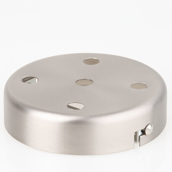 Lampen Zier-Baldachin Metall edelstahloptik 100x25 mm für 5 Lampenpendel