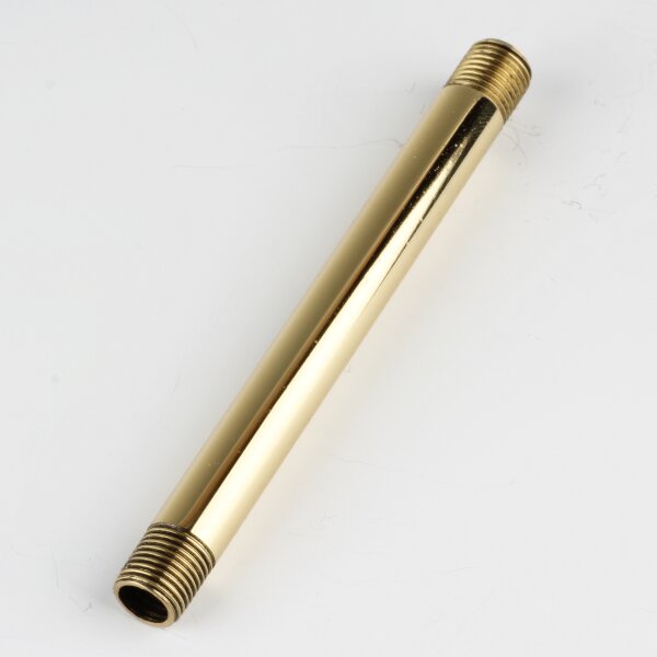 M10x1 Lampen Pendelrohr Messing poliert – 100 mm – beidseitig Außengewinde