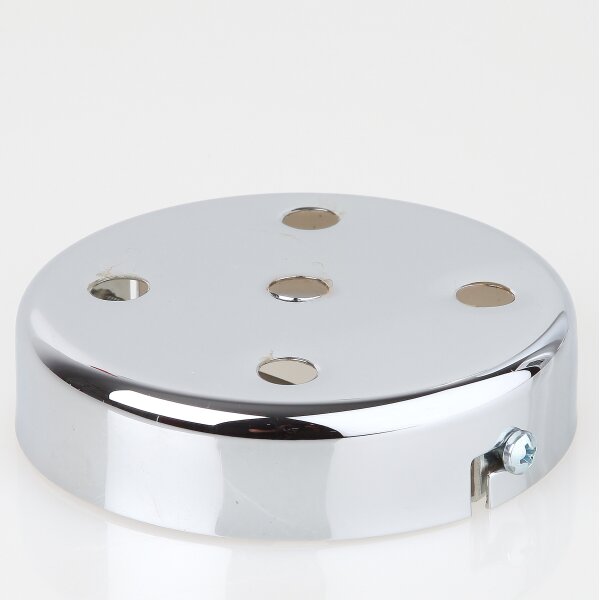 Lampen Zier-Baldachin Metall verchromt 100x25 mm für 5 Lampenpendel
