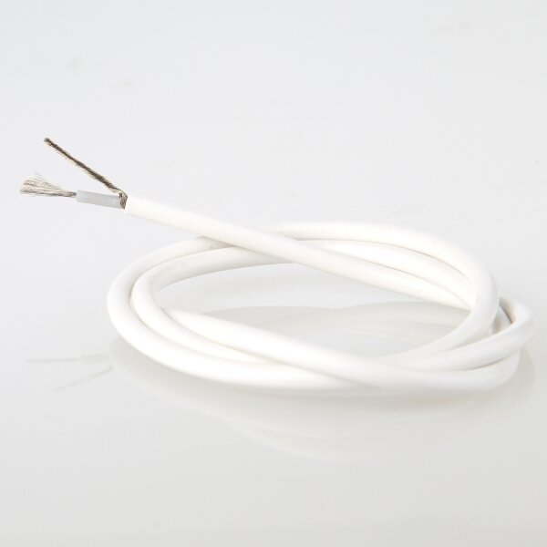 Niedervolt Silikon-Leuchtenkabel weiß 2x0,50 mm² (SICSI) – Meterware