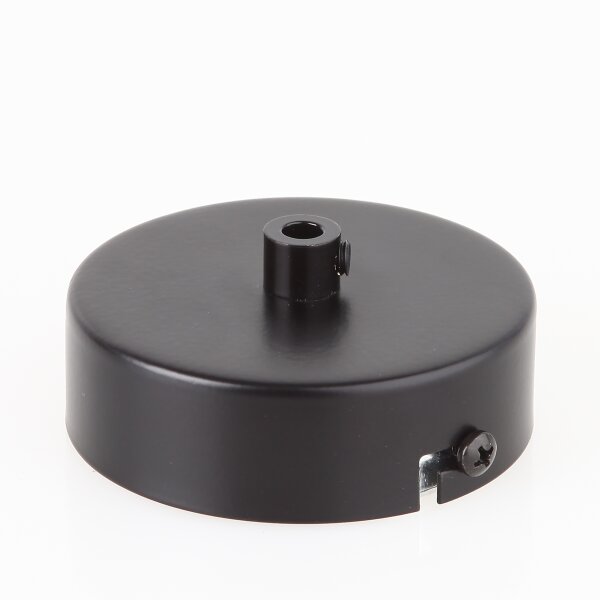 Lampen Metall Baldachin 80x25mm schwarz für 1 Lampenpendel mit Zugentlaster