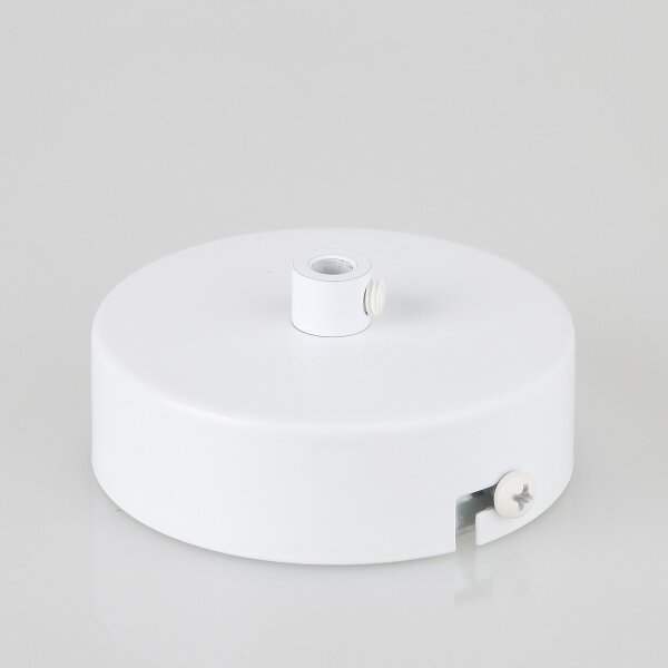 Lampen Metall Baldachin 80x25mm weiss für 1 Lampenpendel mit Zugentlaster