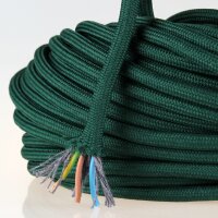 Textilkabel Stoffkabel dunkelgrün 3-adrig 3x0,75 Zug-Pendelleitung S03RT-F 3G0,75