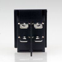 Einbau-Wippschalter rot beleuchtet 2-polig EIN/AUS 30x22mm 250V/16A mit PVC-Schutzkappe