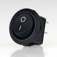 Einbau-Wippschalter schwarz 1-polig EIN/AUS 250V/6A rund...
