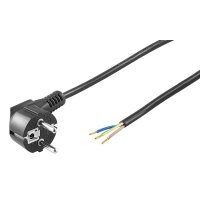2 m Netzkabel Anschlusskabel 3x0,75mm² schwarz mit...