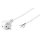 2 m Netzkabel Anschlusskabel 3x0,75mm² weiß mit Schutzkontakt Winkel-Stecker