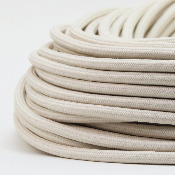 Textilkabel Stoffkabel elfenbein 3-adrig 3x0,75 Zug-Pendelleitung S03RT-F 3G0,75