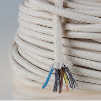 Textilkabel Stoffkabel elfenbein 3-adrig 3x0,75 Zug-Pendelleitung S03RT-F 3G0,75