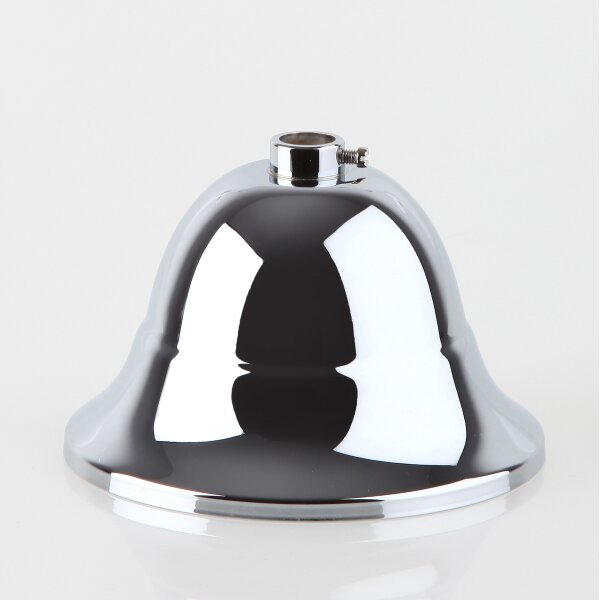 Lampen Baldachin – Metall verchromt, Tulpenform Ø 90 mm × H 61 mm, für 10er Pendelrohr