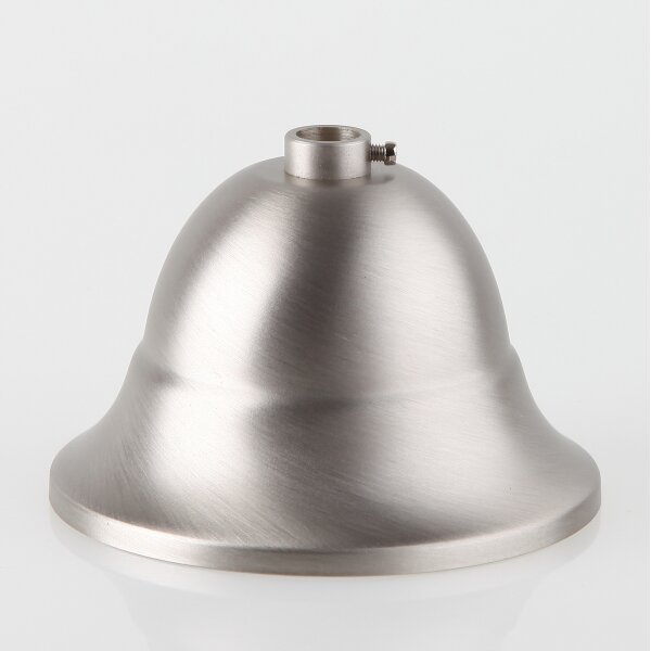 Lampen Baldachin – Metall Edelstahloptik, Tulpenform Ø 90 mm × H 61 mm, für 10er Pendelrohr