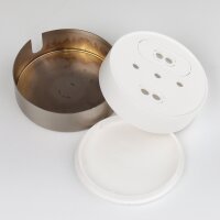 Lampen Abzweig-Baldachin 72 × 22 mm Metall in Edelstahloptik (Nickel matt) mit Zierkappe