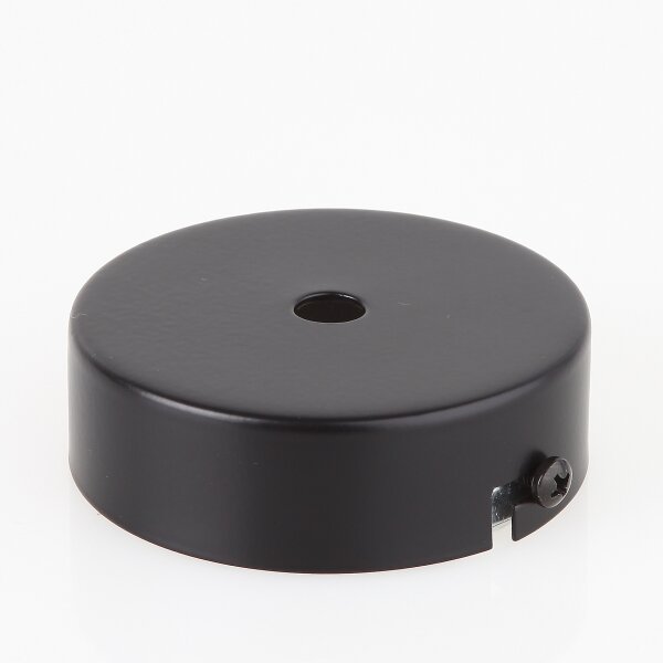 Lampen Metall Baldachin 80x25mm schwarz  für 1 Lampenpendel ohne Zugentlaster