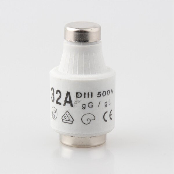 Diazed Sicherungseinsatz DIII 32A 500V – Schmelzeinsatz gL – 10 Stück