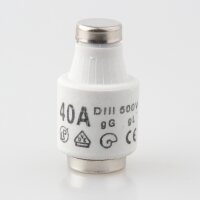 Diazed Sicherungseinsatz DIII 40A 500V –...