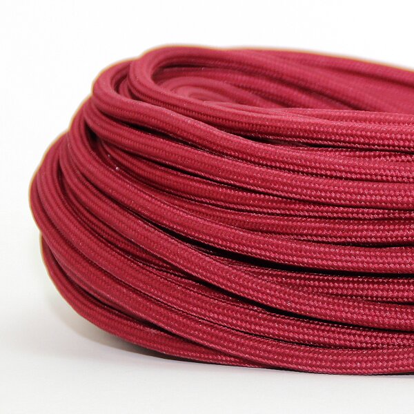 Textilkabel Stoffkabel bordeaux 3-adrig 3x0,75 Zug-Pendelleitung S03RT-F 3G0,75