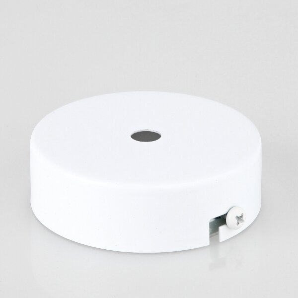 Lampen Metall Baldachin 80x25mm weiss  für 1 Lampenpendel ohne Zugentlaster