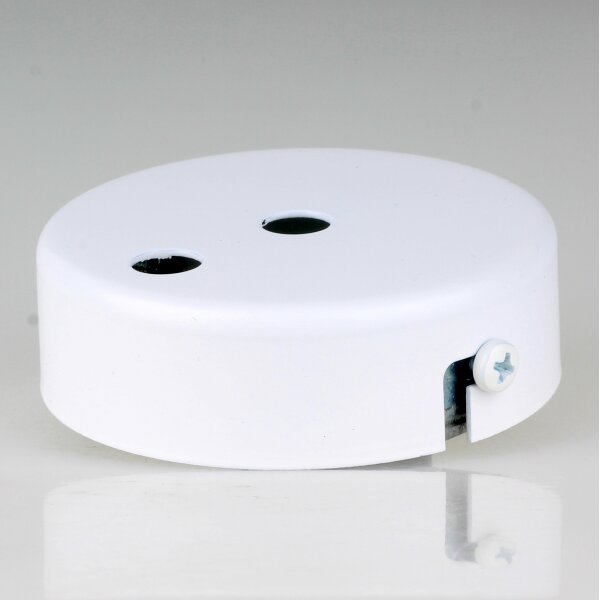 Lampen Zier-Baldachin Metall weiß Ø 80 mm für 2 Lampenpendel