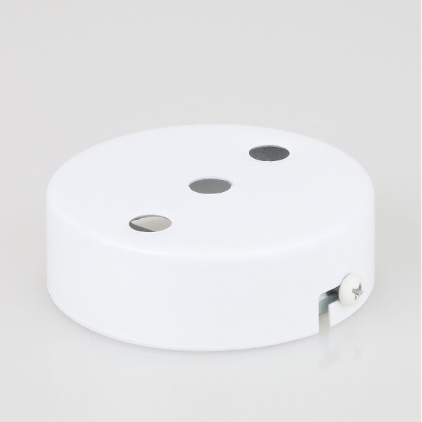 Lampen Zier-Baldachin Metall weiß Ø 80 mm für 3 Lampenpendel