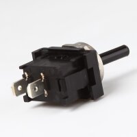 Lampen Einbau-Kippschalter M12 – 1-polig, AUS, 6A/250V, Flachstecker 4,8 mm, schwarz