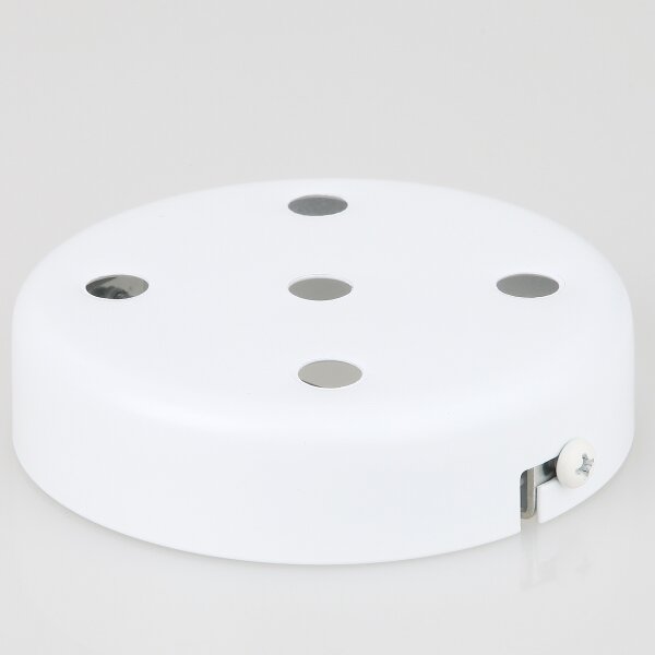 Lampen Zier-Baldachin Metall weiß 100x25 mm für 5 Lampenpendel