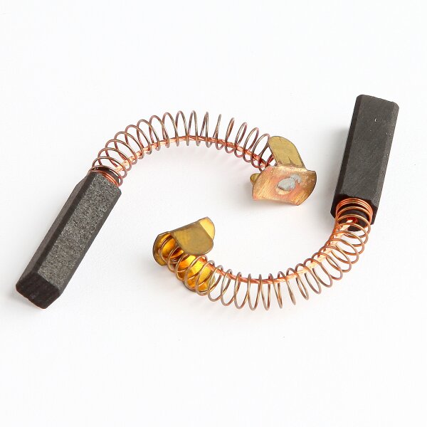 Kohlebürsten für diverse Staubsauger & Nilfisk (K339) – 6×7×25 mm, mit Feder, Kabel & Führungsteller (1 Paar)