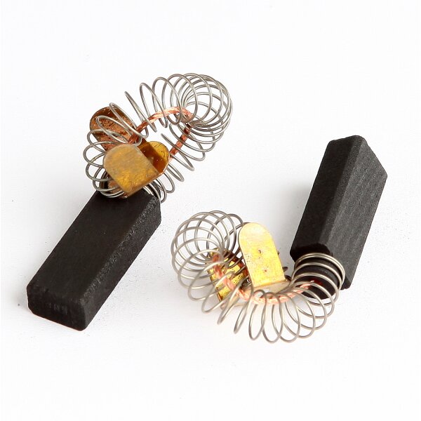 Kohlebürsten / Motorkohlen für Flex Werkzeuge K1202 – 6x9x25 mm mit Feder, Kabel und Führungsteller – 2 Stück