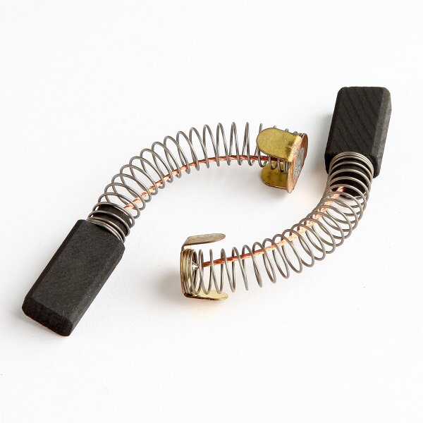 Kohlebürsten für diverse Küchenmaschinen (K972) – 6,4×10×25 mm, mit Kabel, Feder & Führungsteller (1 Paar)