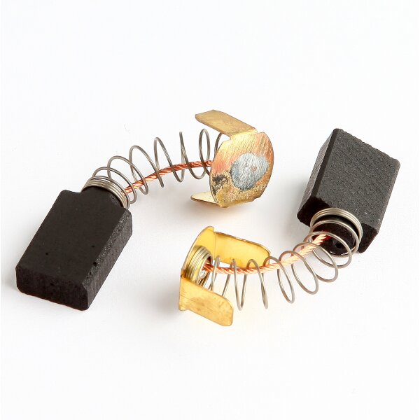 Kohlebürsten für Fein Schleifmaschine (K1181A) – 6,4×12,5×24 mm, mit Kabel, Feder & Führungsteller (1 Paar)
