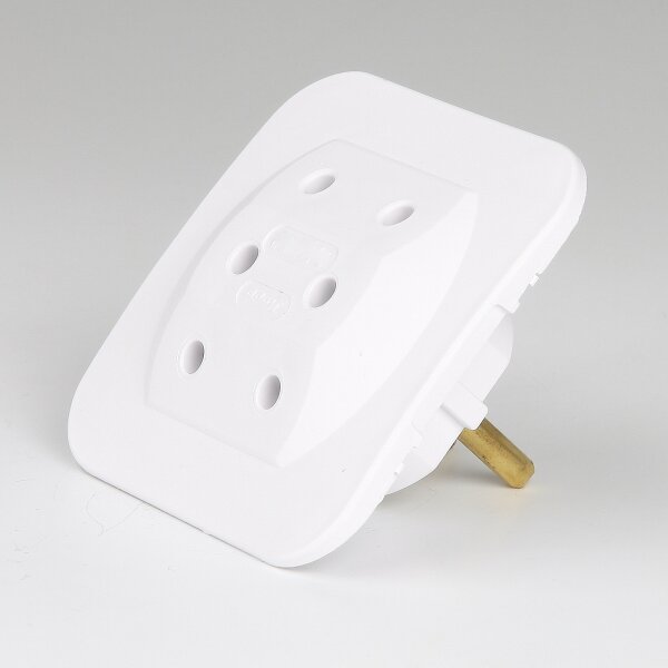 Kopp Schutzkontaktstecker-Adapter 3-fach, superflach, weiß – 250V/2,5A