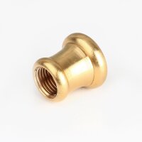 Ziermuffe 18x18 mm Messing – Lampen- und Leuchtenzubehör, M10x1 Innengewinde, roh unbehandelt