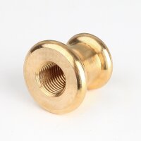 Ziermuffe 22x20 mm Messing – Lampen- und Leuchtenzubehör, M10x1 Innengewinde, roh unbehandelt