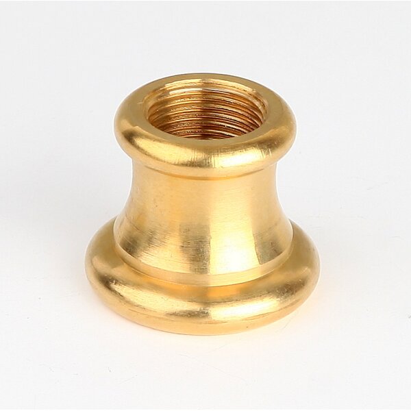 Reduzier-Ziermuffe 25x21 mm Messing – Lampen- und Leuchtenzubehör, M13x1 auf M10x1, roh unbehandelt