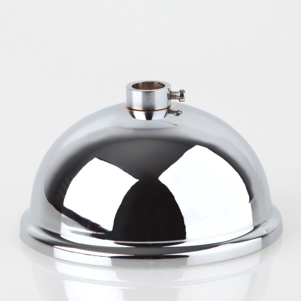 Lampen Baldachin Metall verchromt 80x39 mm Kugelform mit Stellring für 10 mm Pendelrohr