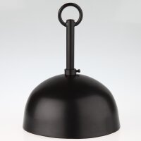 LampenBaldachin Metall schwarz 120x62 mm große Kugelform mit Pendelrohr und Leuchtenaufhänger