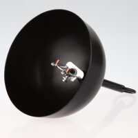 LampenBaldachin Metall schwarz 120x62 mm große Kugelform mit Pendelrohr und Leuchtenaufhänger