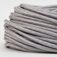 Textilkabel Stoffkabel silber 3-adrig 3x0,75...