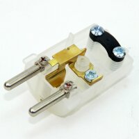 Schutzkontakt-Stecker transparent – 250V/16A – mit Schraubkontakten und Zugentlastung