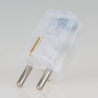 Schutzkontakt-Stecker transparent – 250V/16A – mit Schraubkontakten und Zugentlastung