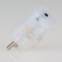 Schutzkontakt-Stecker transparent – 250V/16A – mit Schraubkontakten und Zugentlastung