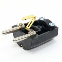 Schutzkontakt-Stecker schwarz – 250V/16A Bakelit-Optik – mit Schraubkontakten und Zugentlastung, Kaiser