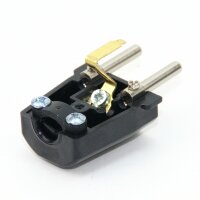 Schutzkontakt-Stecker schwarz – 250V/16A Bakelit-Optik – mit Schraubkontakten und Zugentlastung, Kaiser
