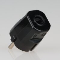 Schutzkontakt-Stecker schwarz – 250V/16A Bakelit-Optik – mit Schraubkontakten und Zugentlastung, Kaiser