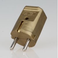 Schutzkontakt-Stecker gold – 250V/16A – mit Schraubkontakten und Zugentlastung, Kaiser