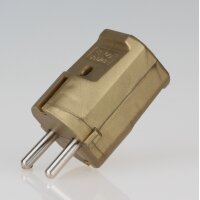 Schutzkontakt-Stecker gold – 250V/16A – mit Schraubkontakten und Zugentlastung, Kaiser