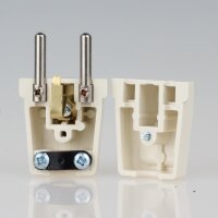 Schutzkontakt-Stecker weiß – 250V/16A – mit Schraubkontakten und Zugentlastung, Kaiser