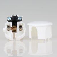 Schutzkontakt-Stecker Winkelstecker weiß – 250V/16A – mit Schraubkontakten und Zugentlastung, Kaiser