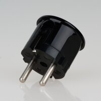 Schutzkontakt-Stecker Winkelstecker schwarz – 250V/16A – mit Schraubkontakten und Zugentlastung, Kaiser